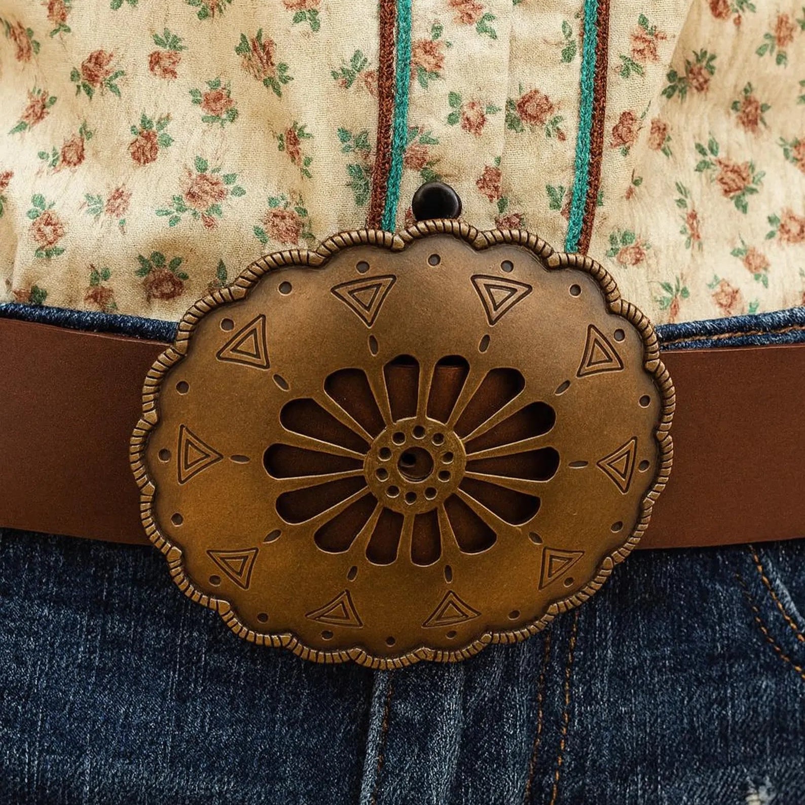 Copper Cut Out Belt Buckle