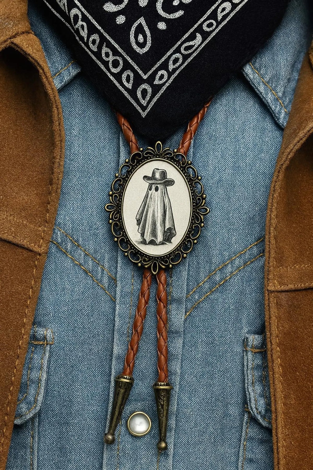 Ghost Bolo Tie