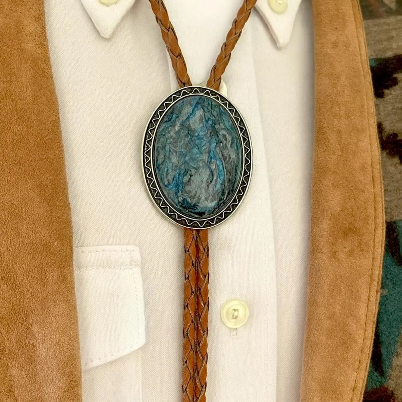 Blue Onyx Bolo Tie