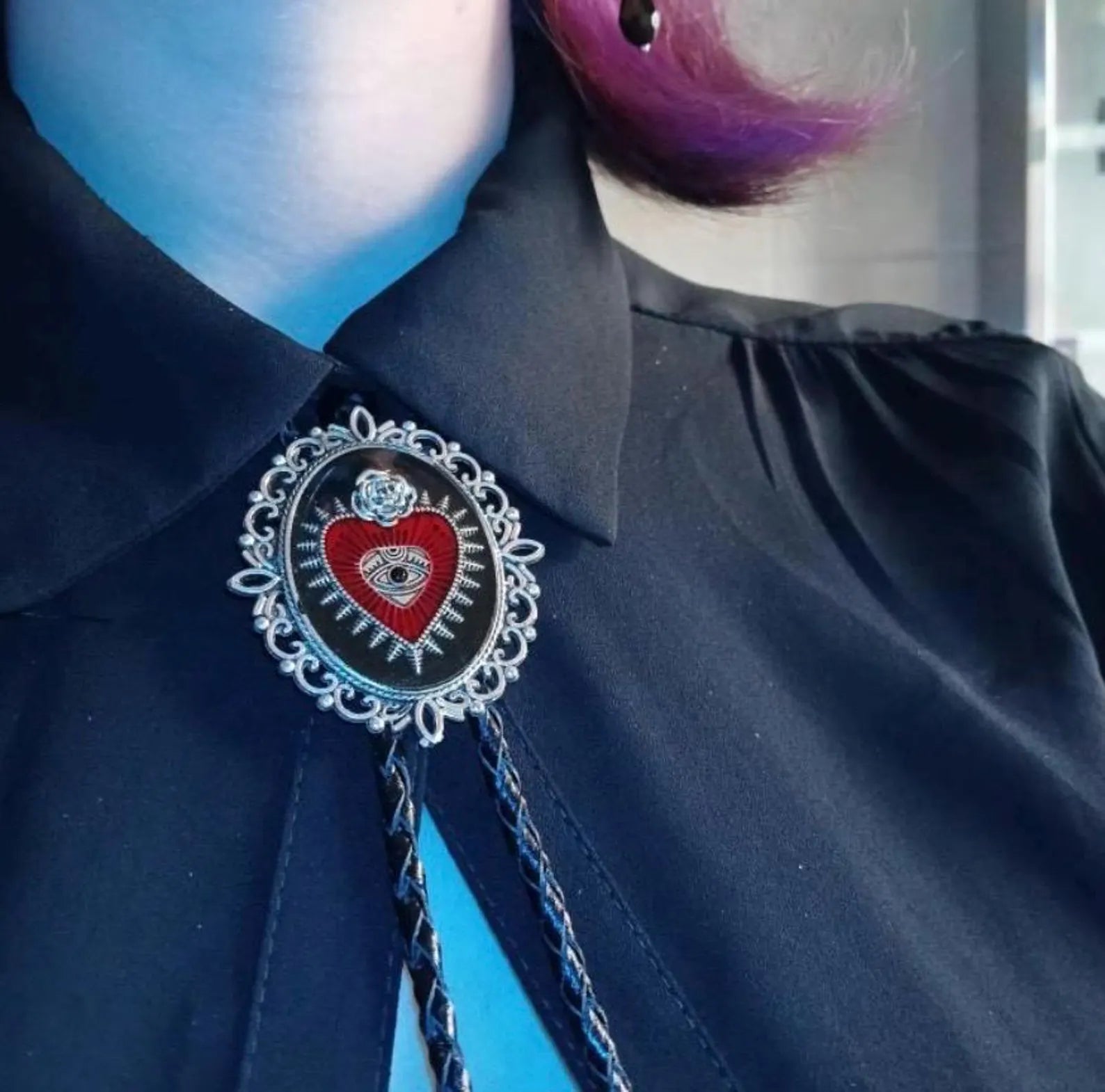 Sacred Heart Rose Bolo Tie