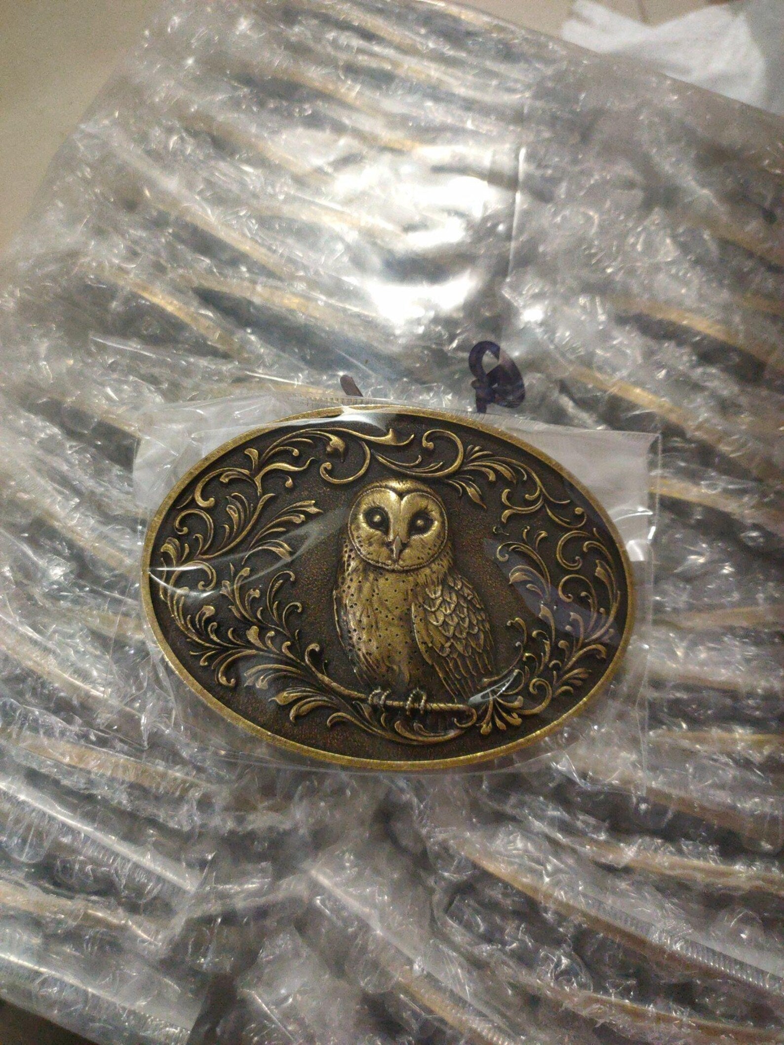 Bronze Owl Belt Buckle