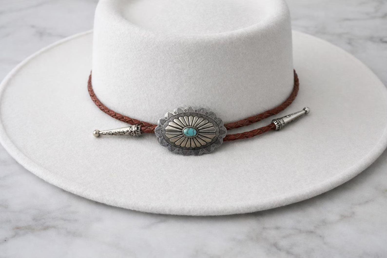 Silver Turquoise Hat Band