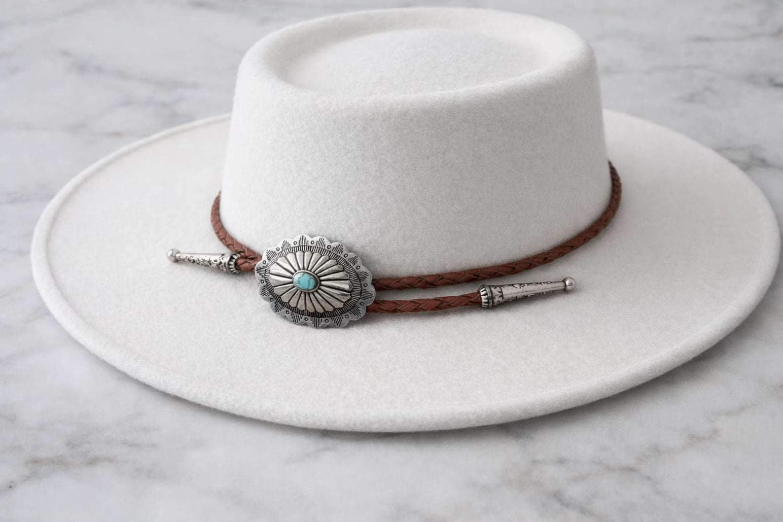 Silver Turquoise Hat Band