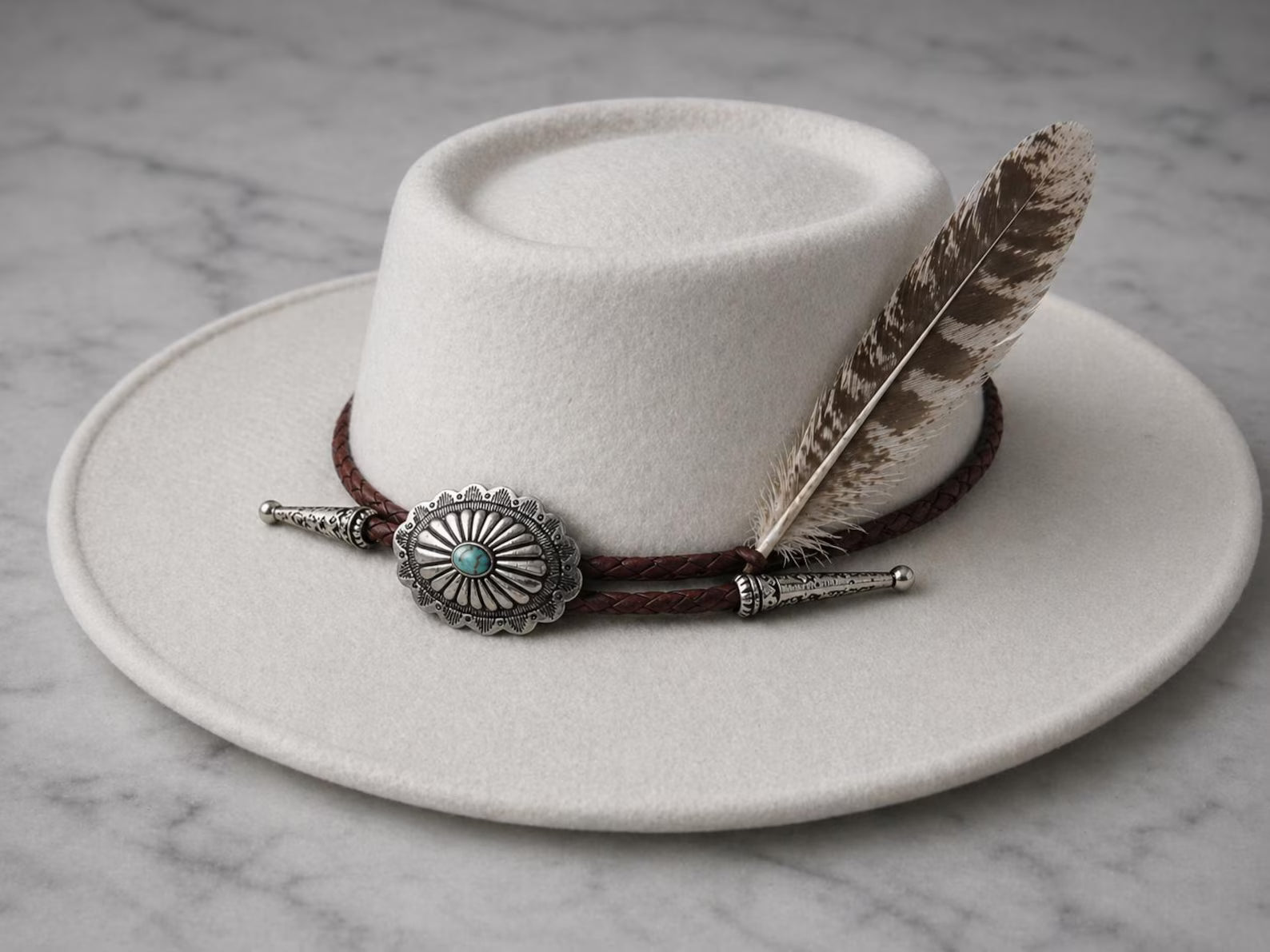 Silver Turquoise Hat Band