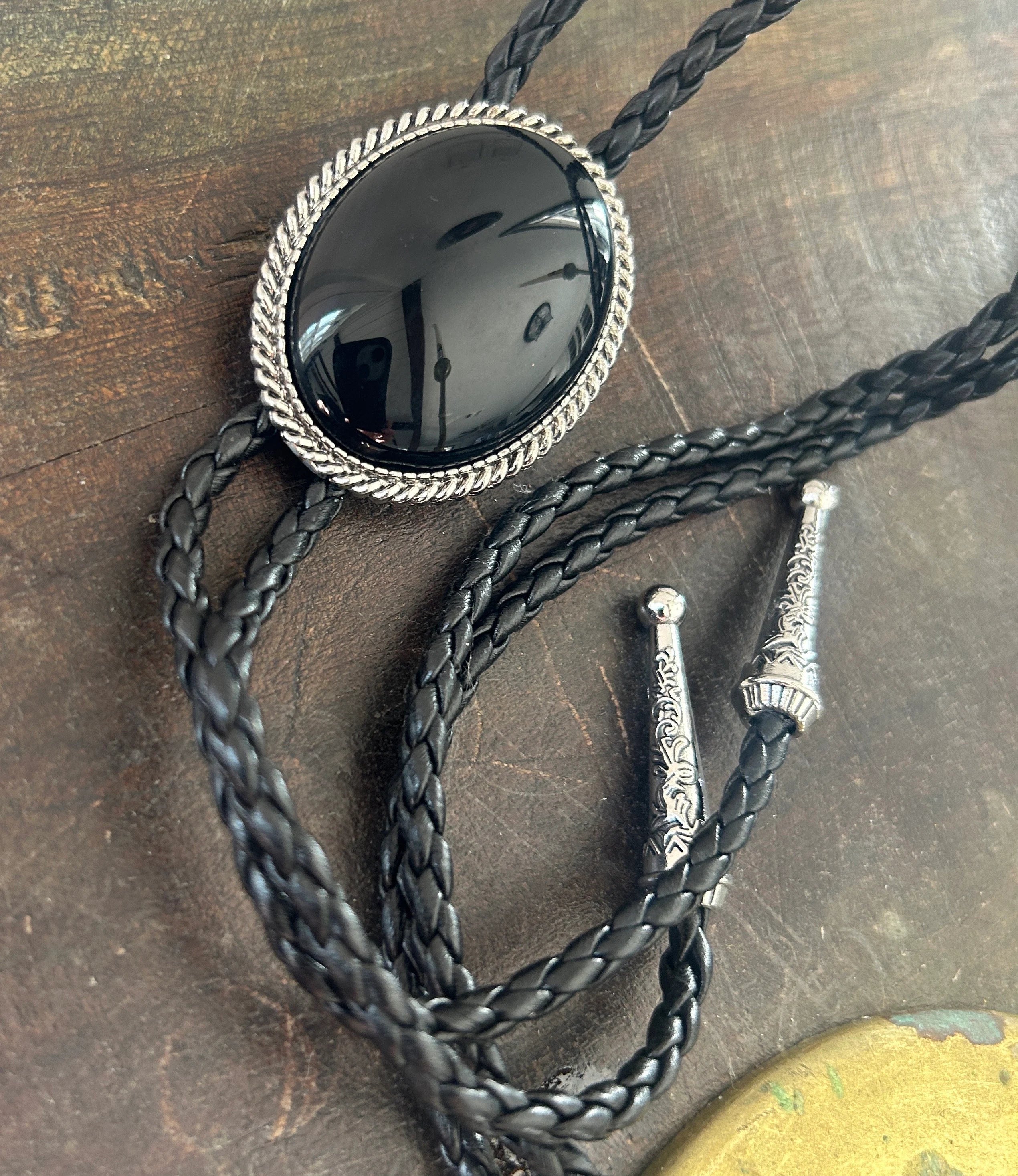 Black Stone Bolo Tie
