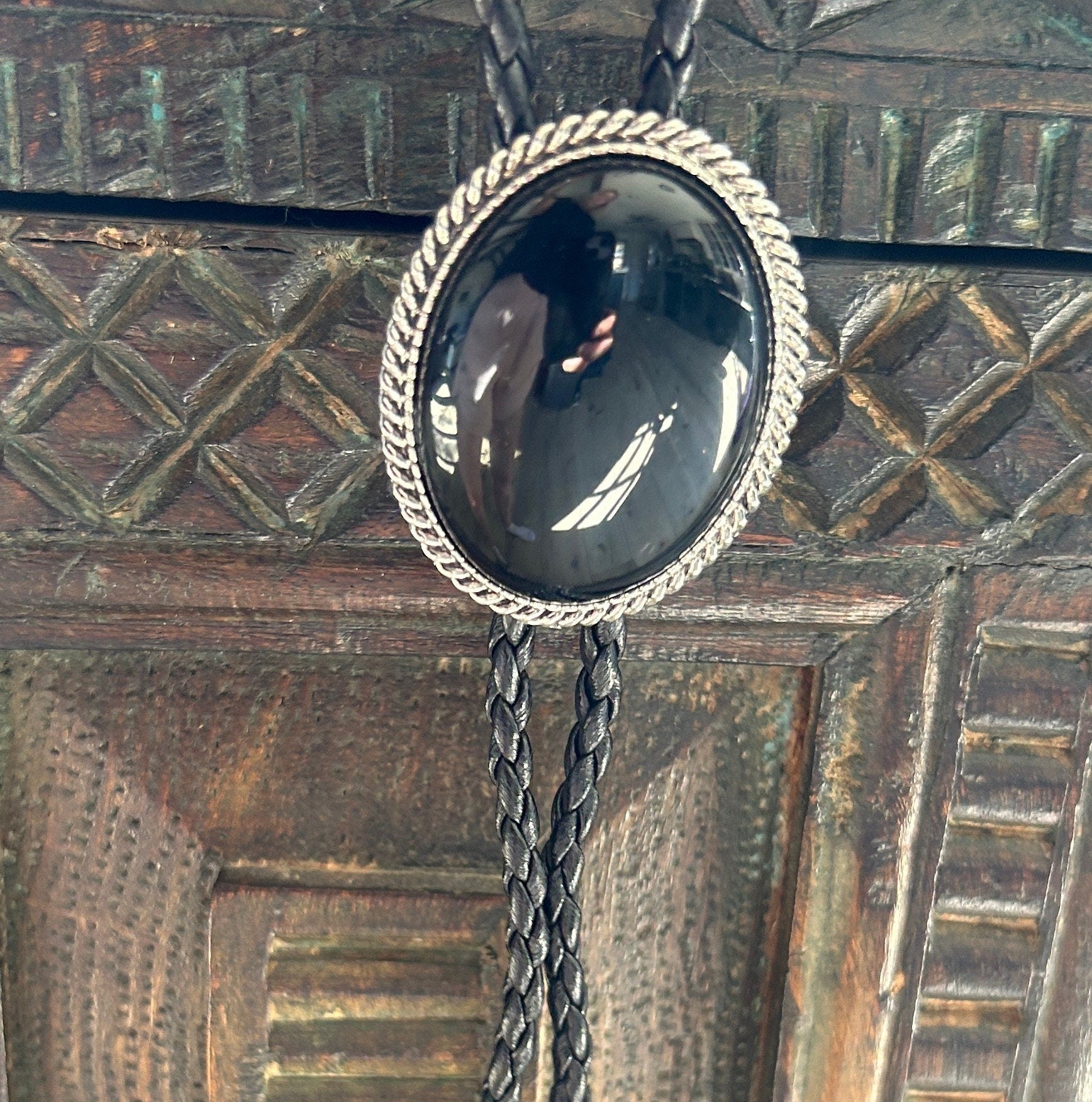 Southwestern Black Onyx Bolo Tie