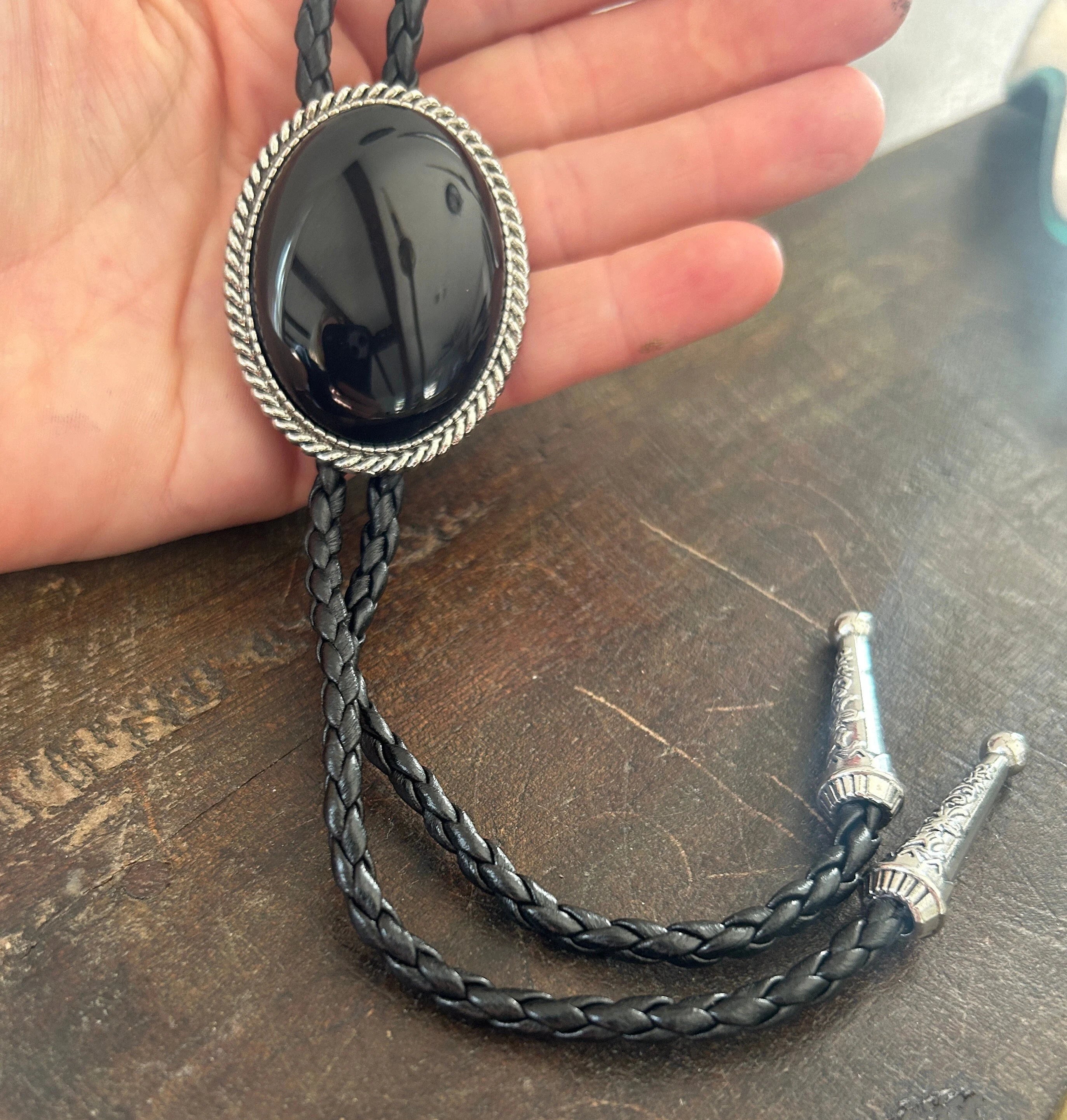 Black Stone Bolo Tie
