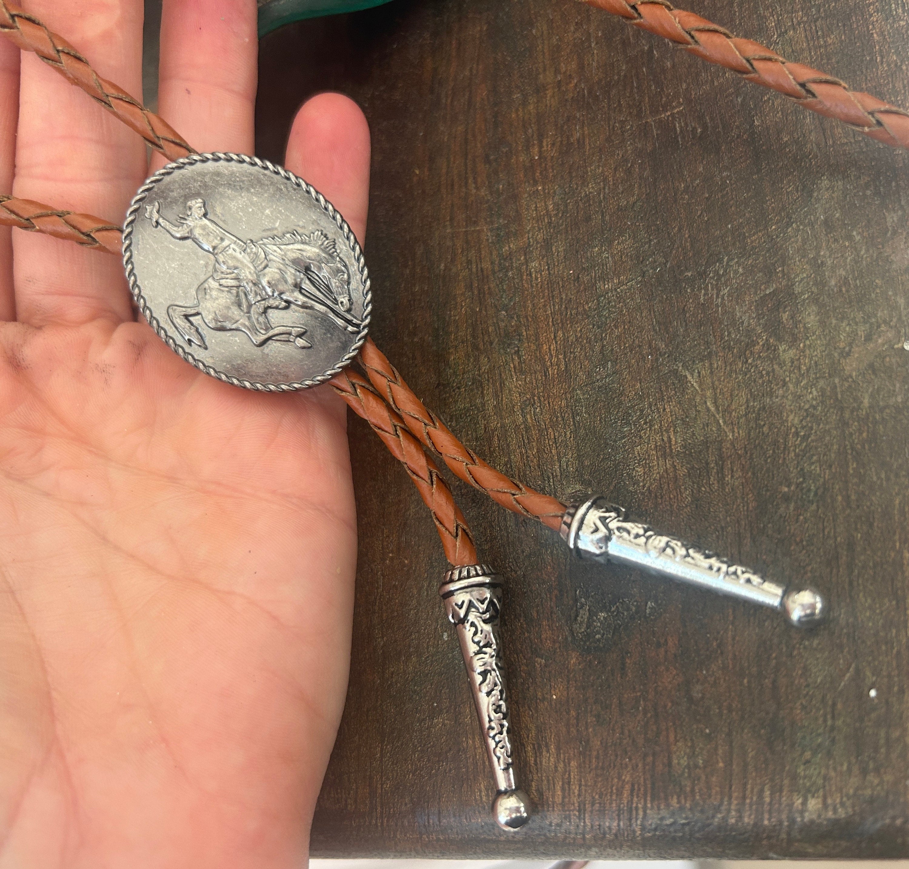 Silver Cowboy Bolo Tie