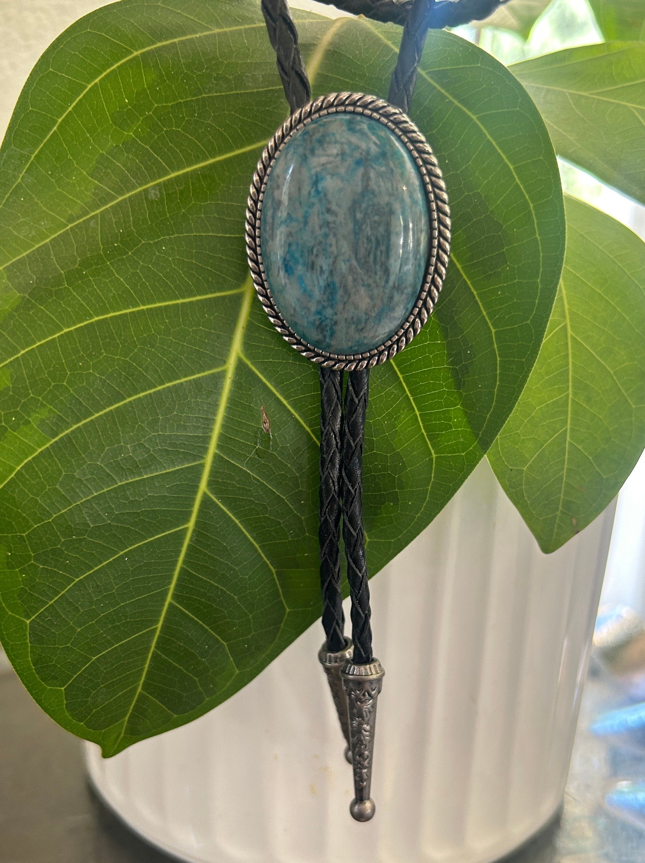 Blue Onyx Bolo Tie