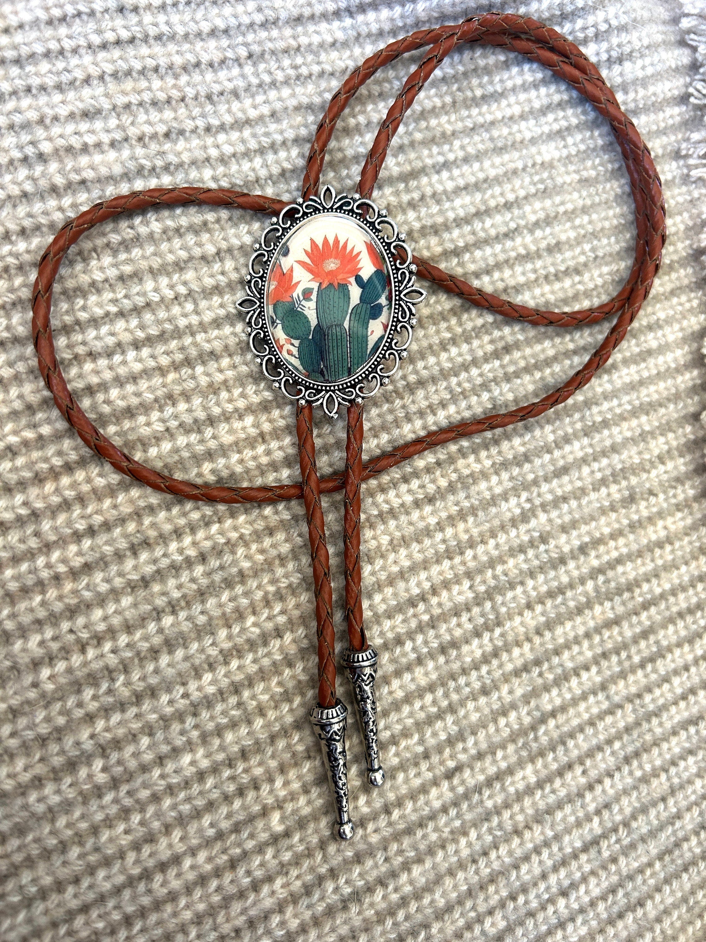 Cactus Flower Bolo Tie