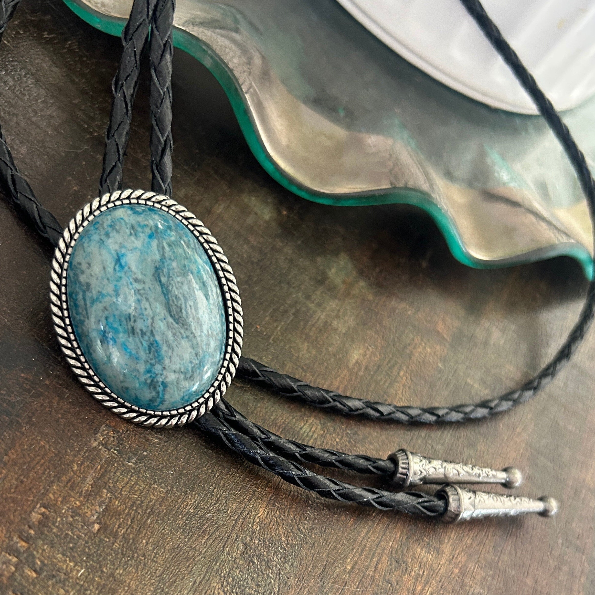 Blue Onyx Bolo Tie