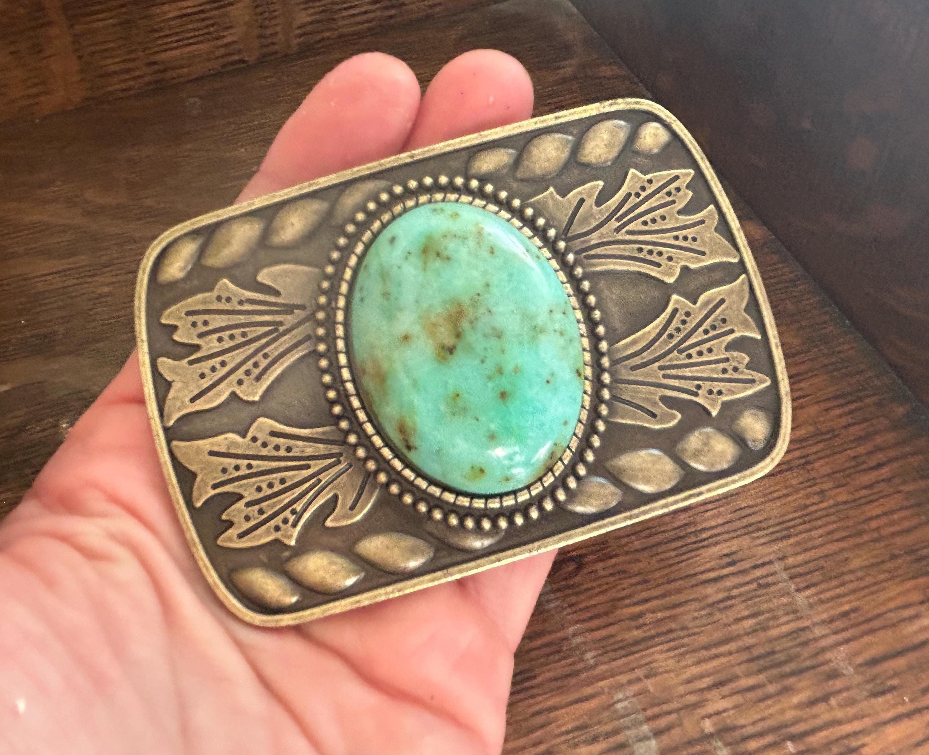 Antique Gold Western Belt Buckle