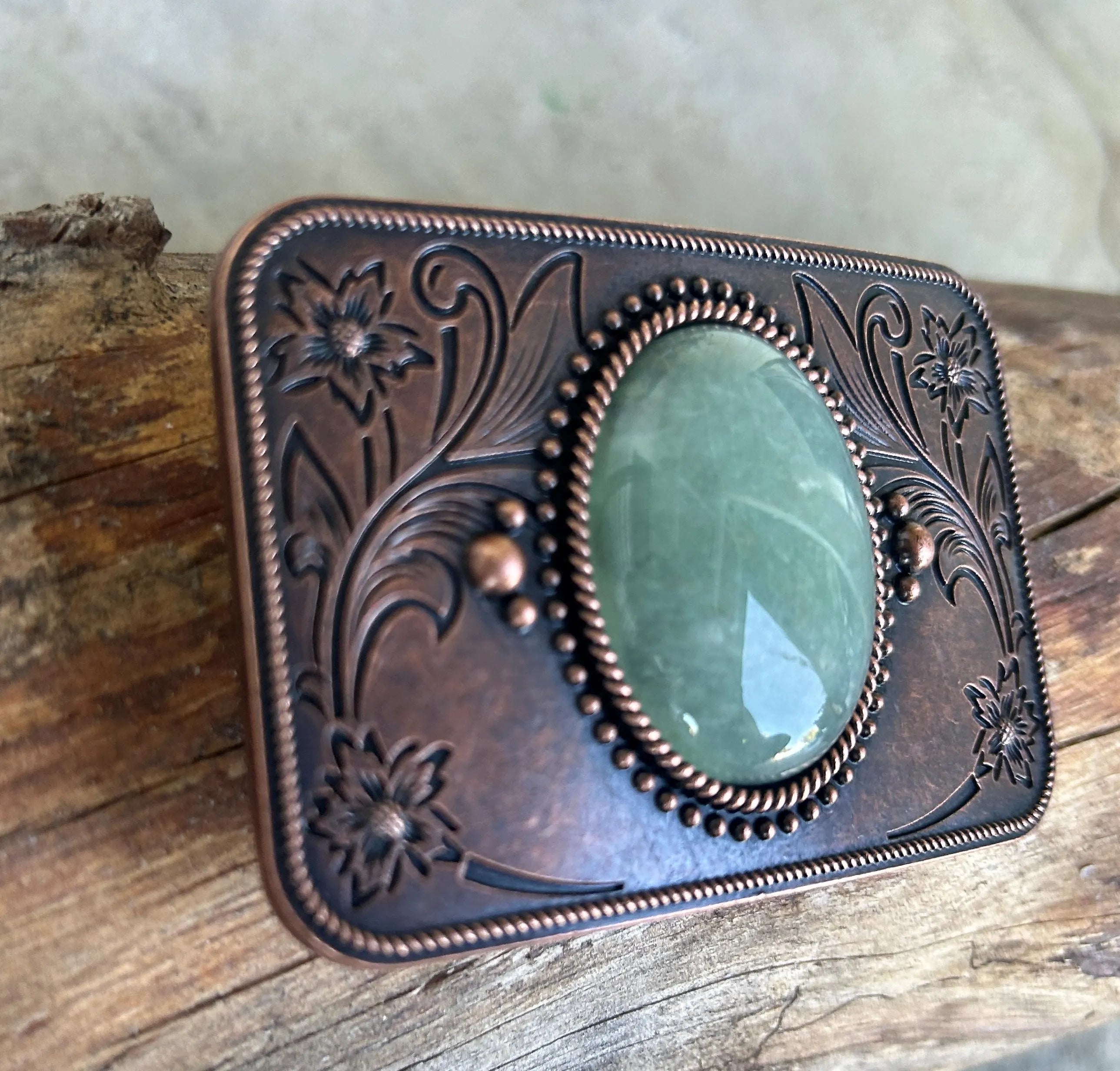 Sage Stone Belt Buckle