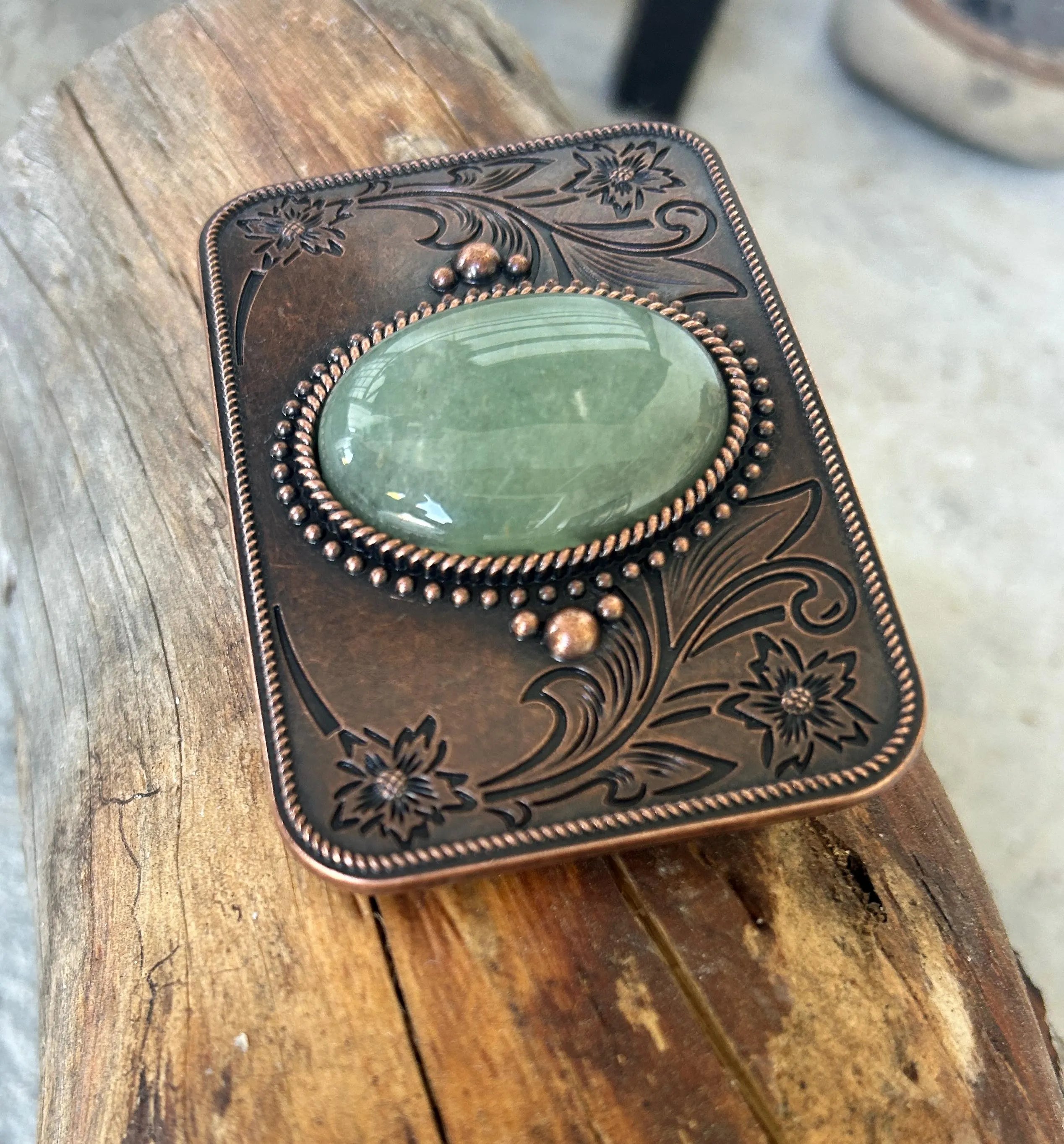 Sage Stone Belt Buckle
