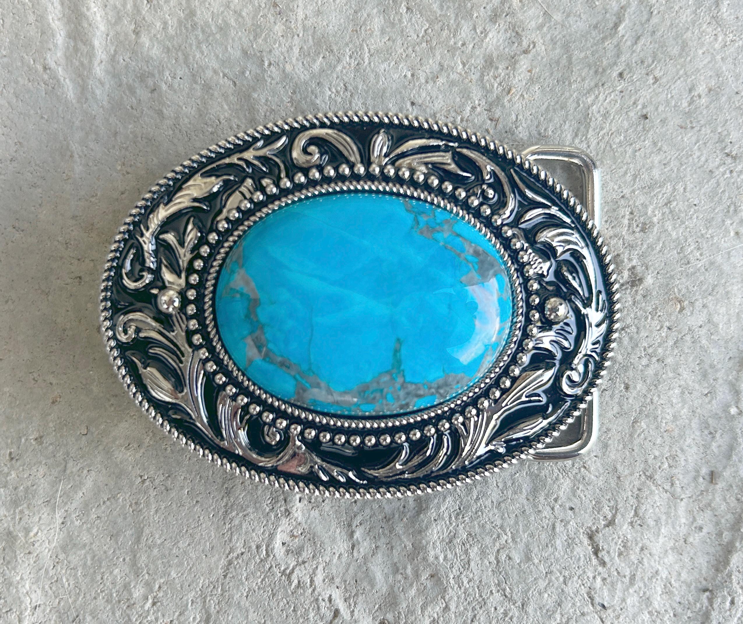 Silver Engraved Western Belt Buckle