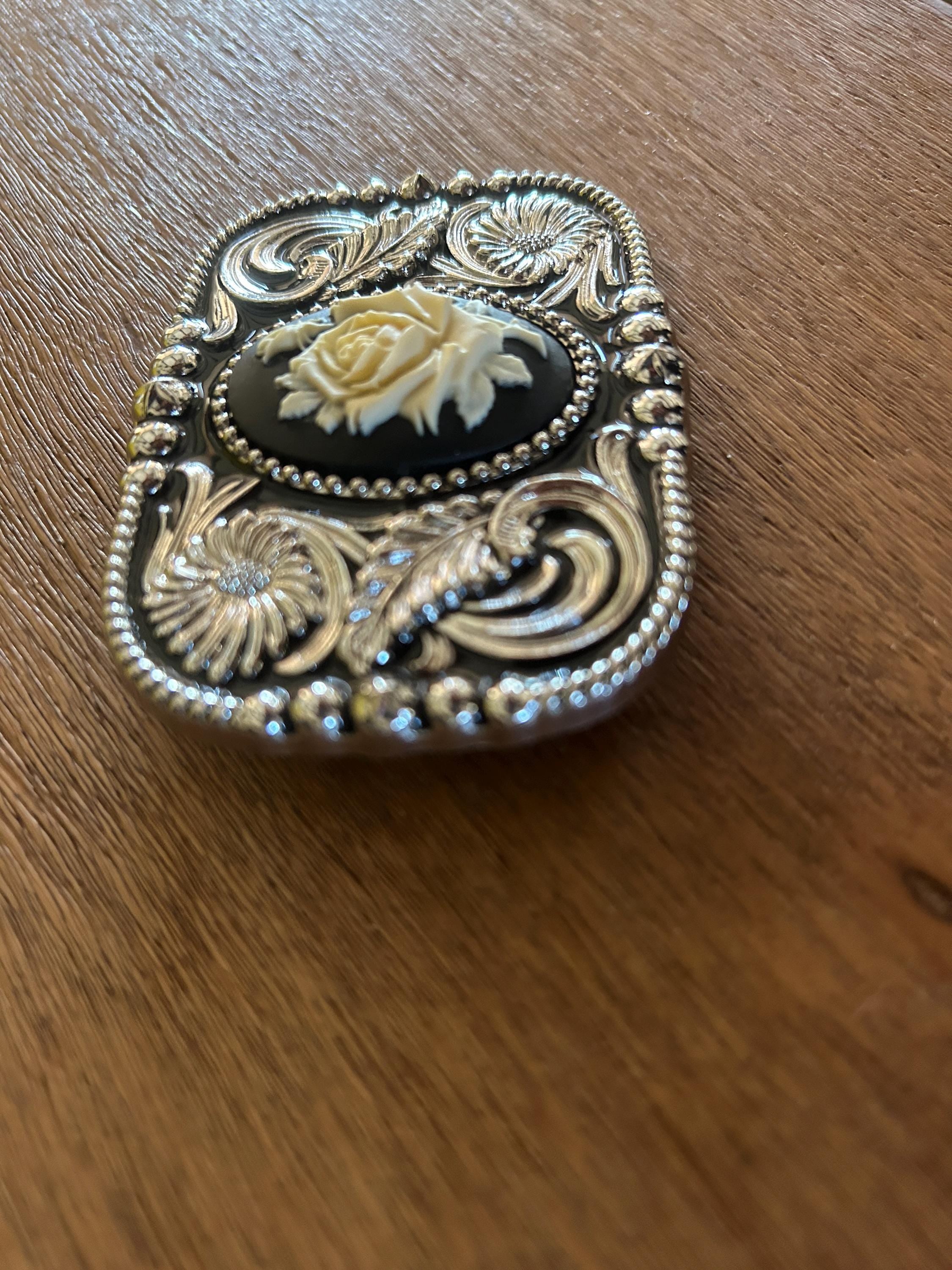 Western Rose Belt Buckle