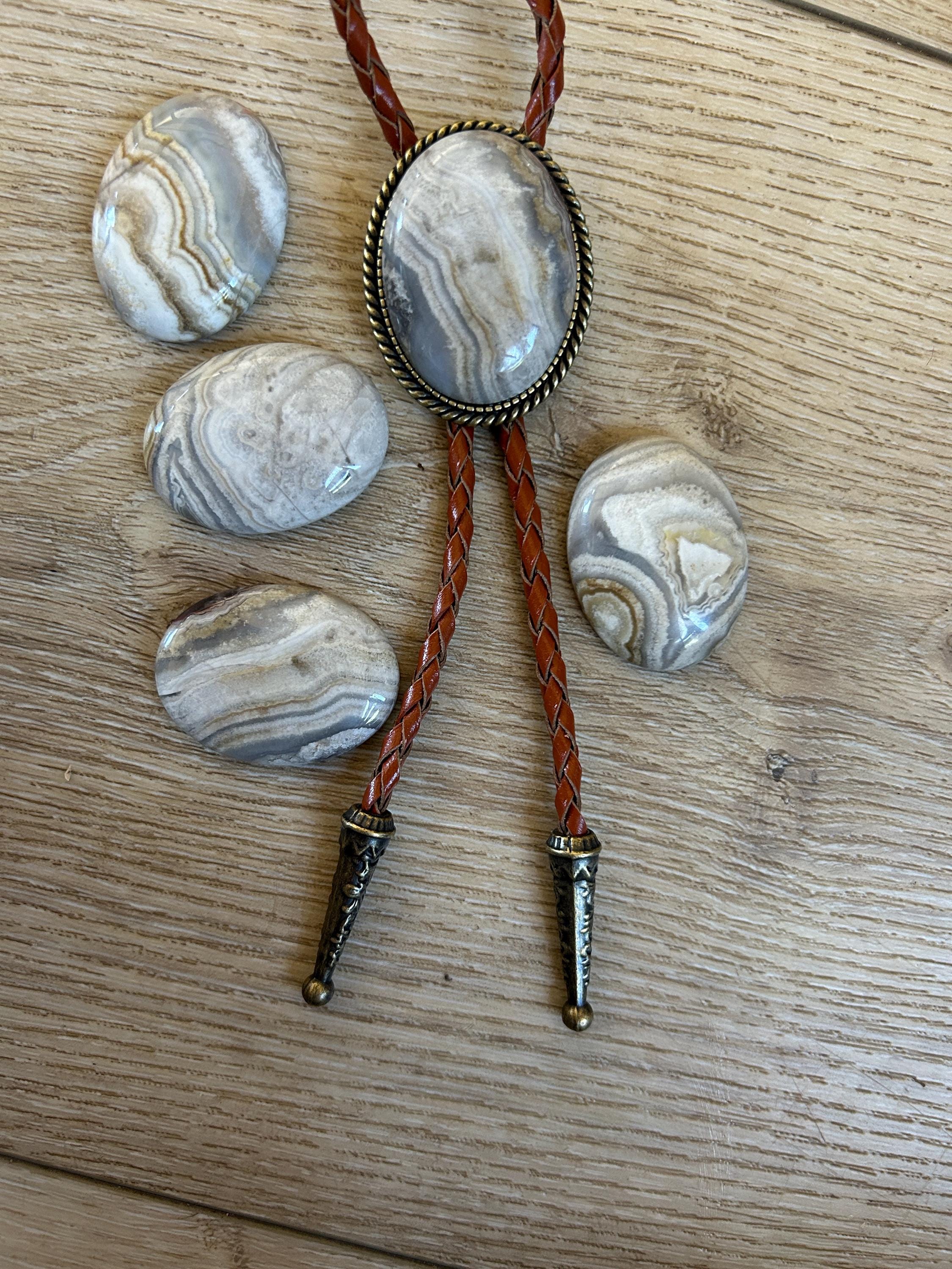 White Stone Bolo Tie