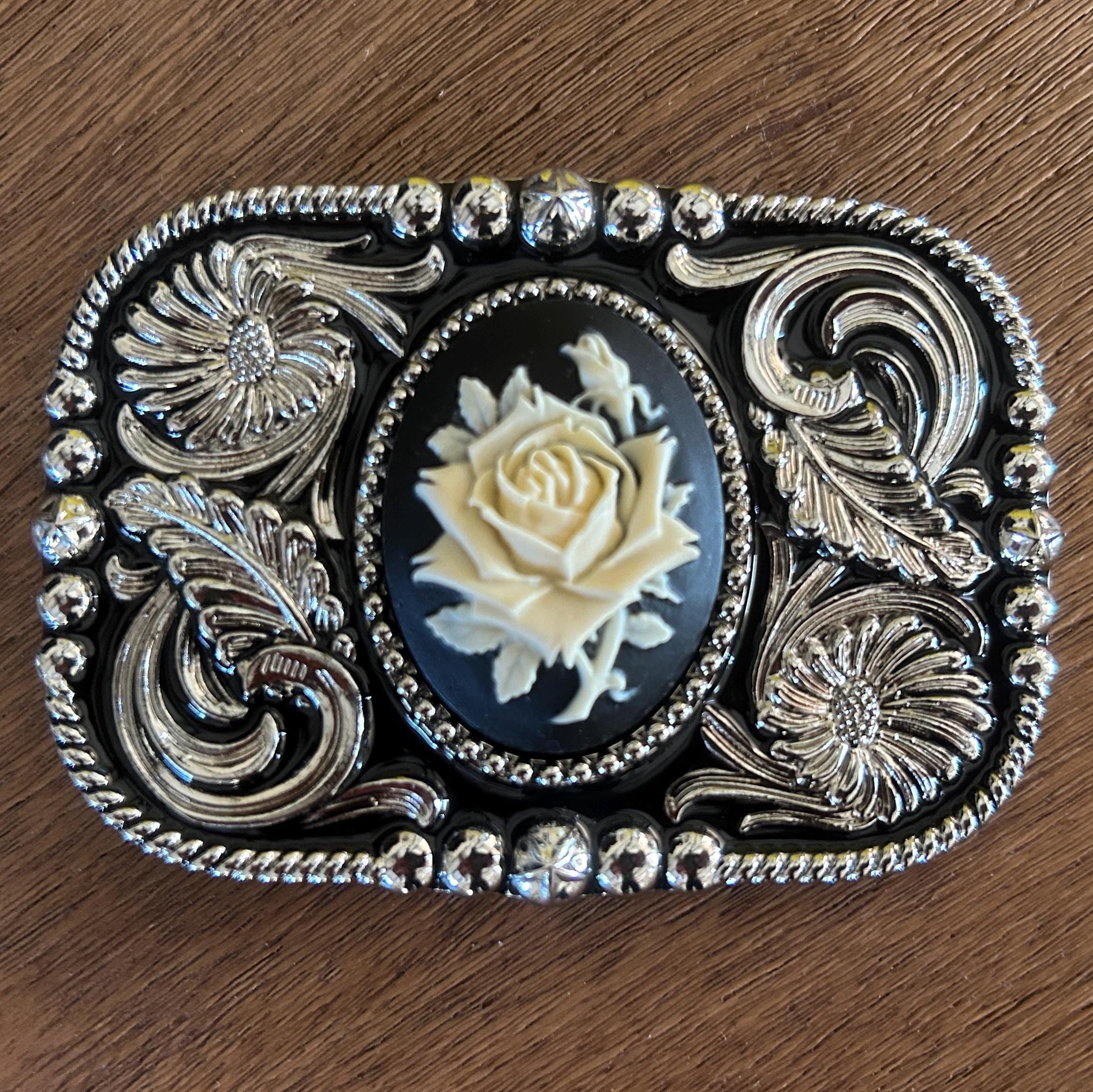 Western Rose Belt Buckle
