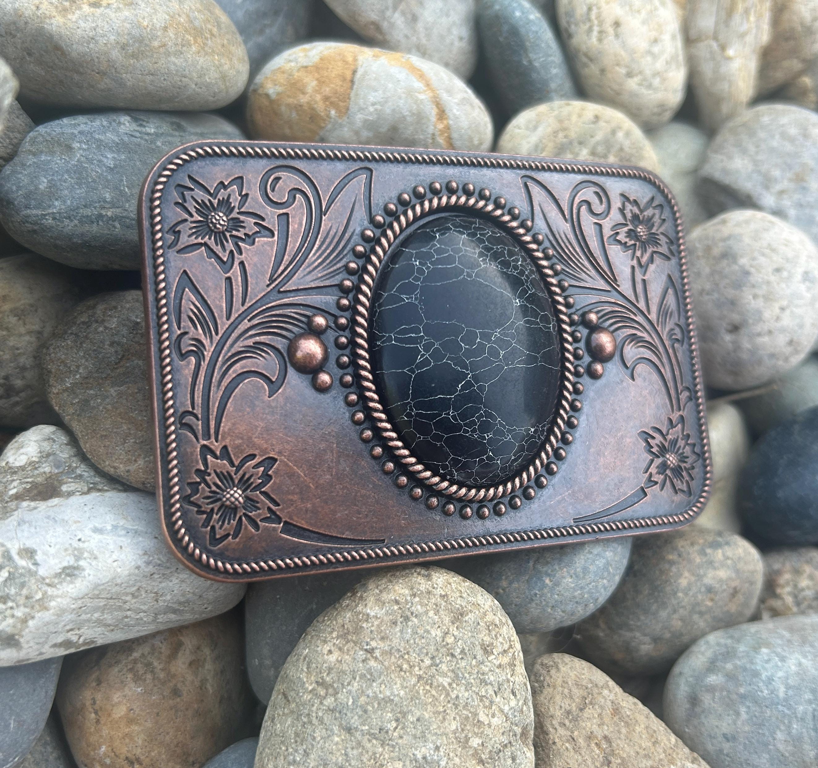 Antique Copper Western Belt Buckle