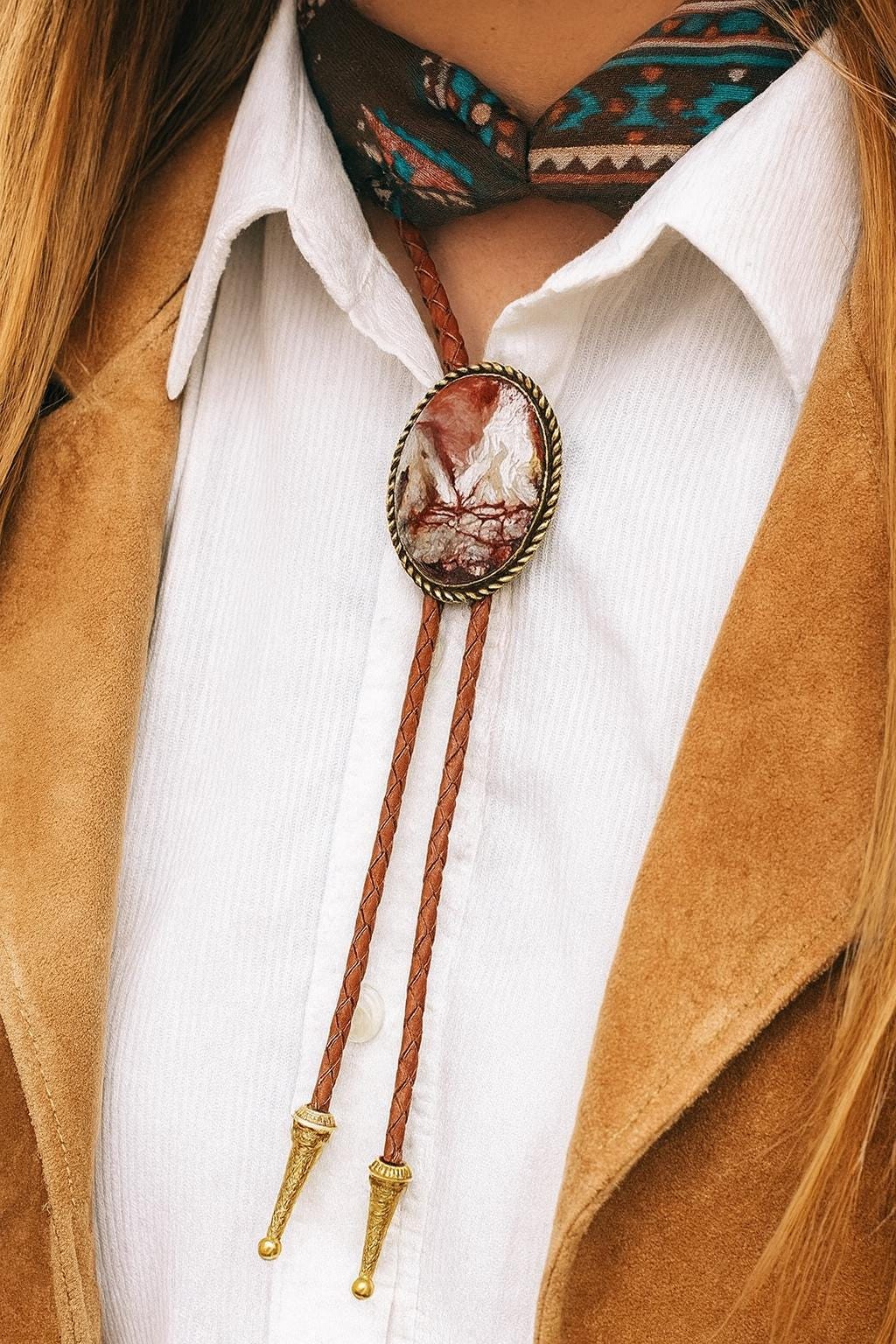 Crazy Lace Jasper Bolo Tie