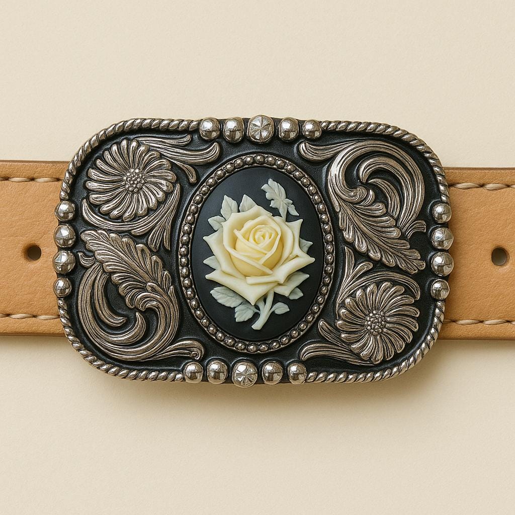 Western Rose Belt Buckle