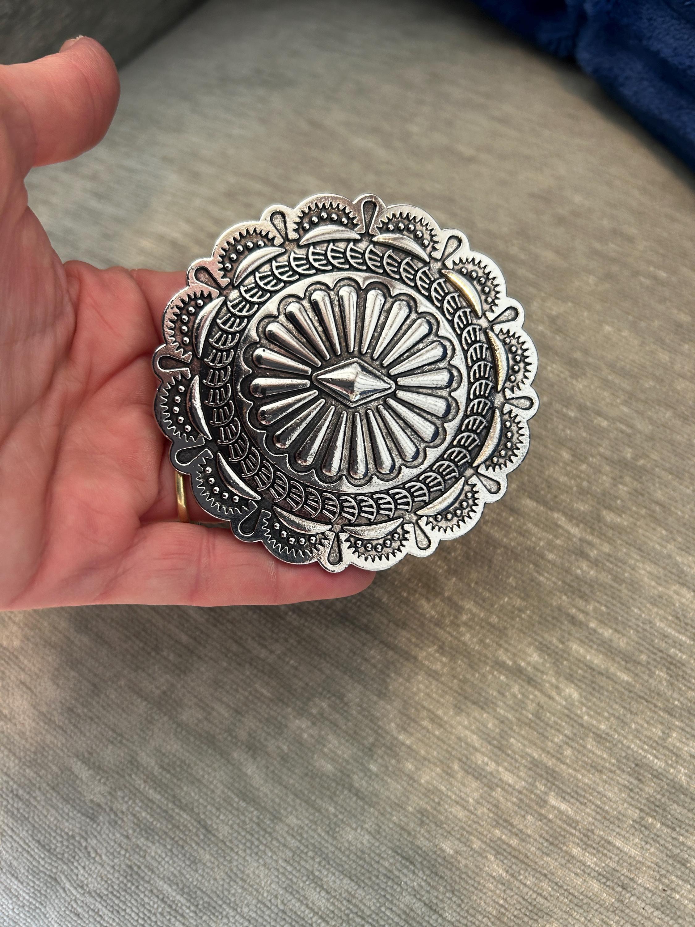 Large Concho Western Belt Buckle