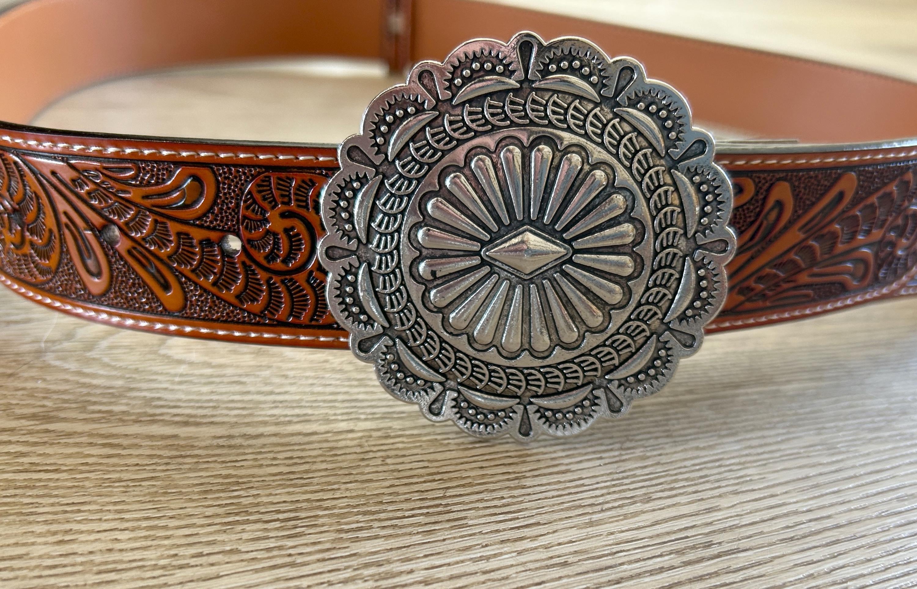 Large Concho Western Belt Buckle