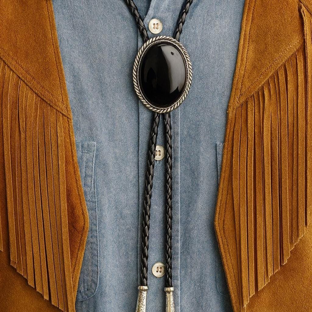 Southwestern Black Onyx Bolo Tie