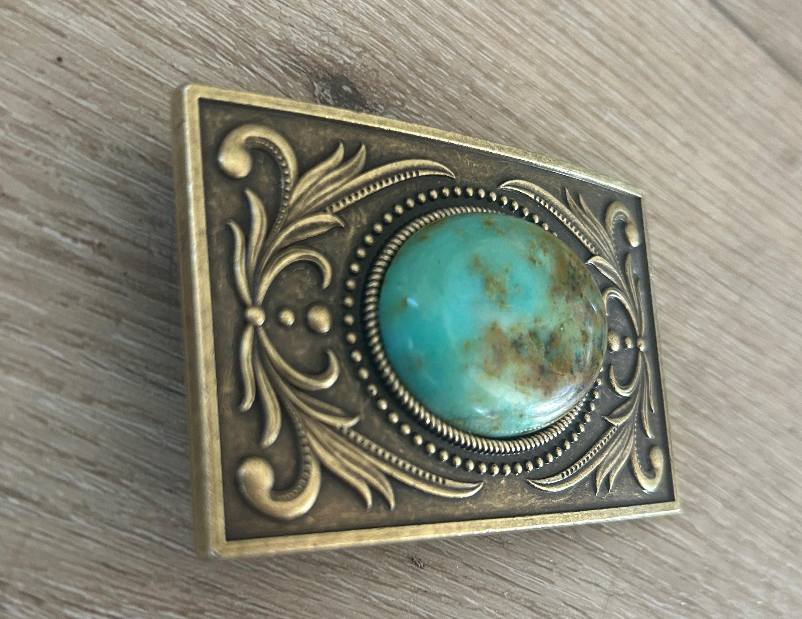 Tooled Brown Wyatt Leather Belt