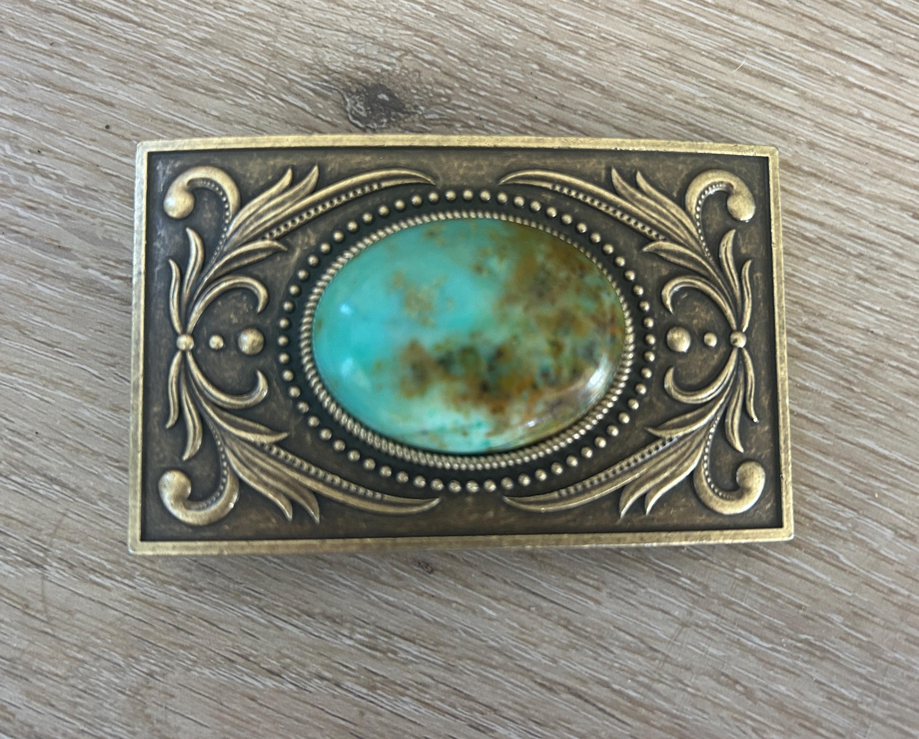 Tooled Brown Wyatt Leather Belt