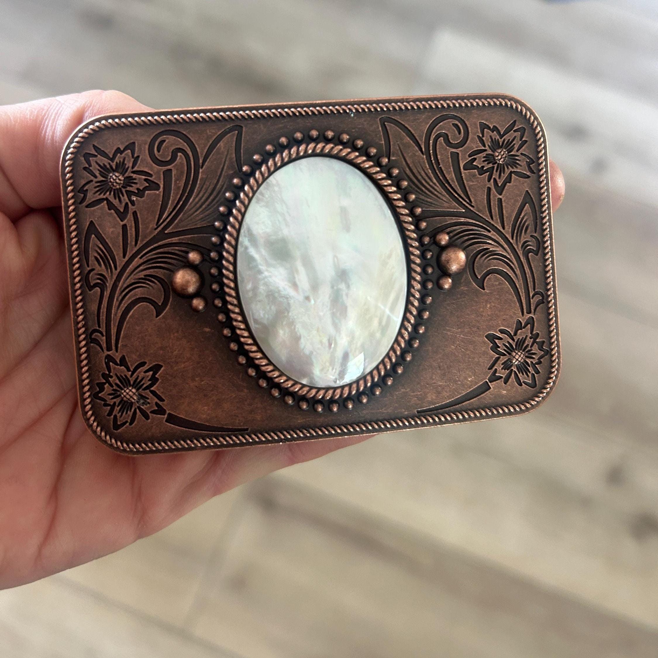 Genuine Mother of Pearl Shell Belt Buckle
