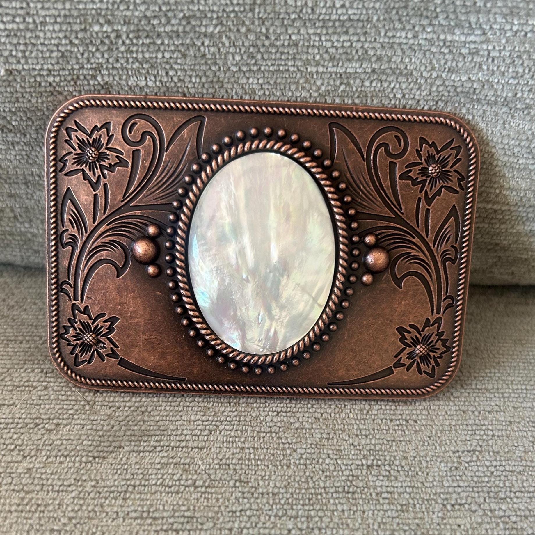 Genuine Mother of Pearl Shell Belt Buckle