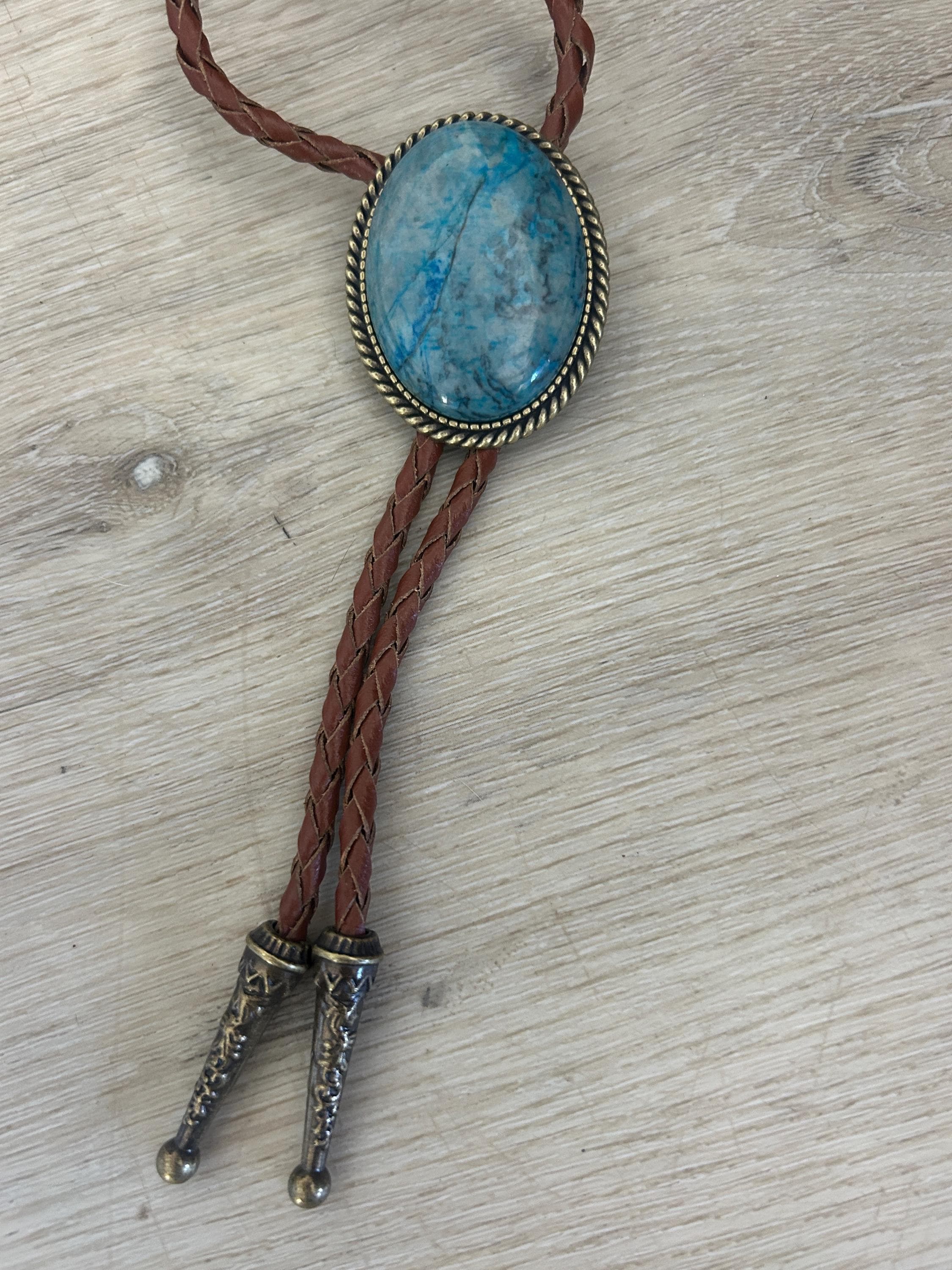 Blue Onyx Bolo Tie