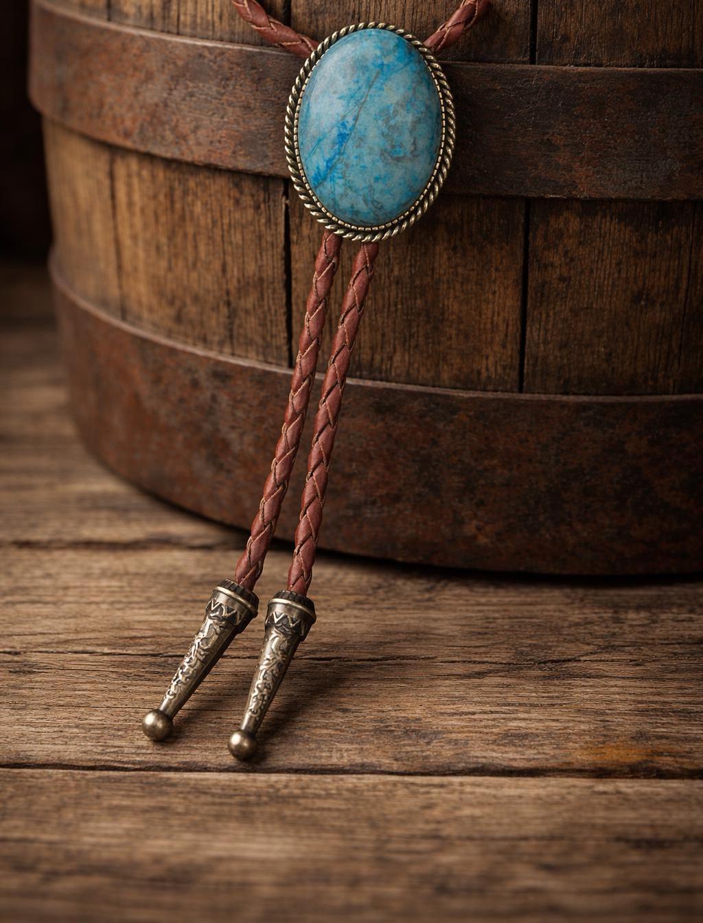 Blue Onyx Bolo Tie