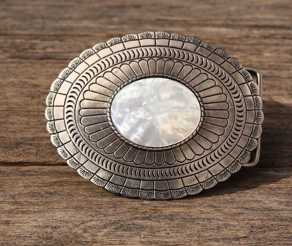 Mother of Pearl Shell Belt Buckle
