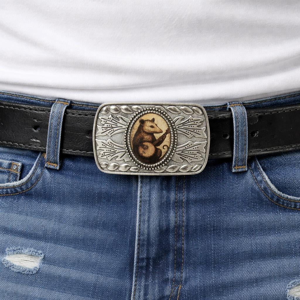 Western Opossum Belt Buckle