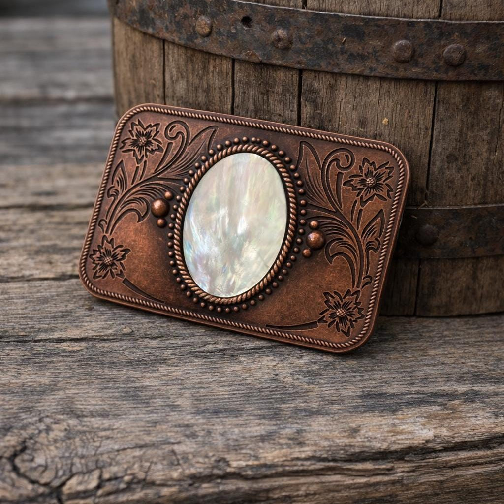 Genuine Mother of Pearl Shell Belt Buckle