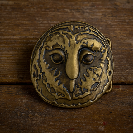 Vintage Owl Head- Barn Owl Belt Buckle