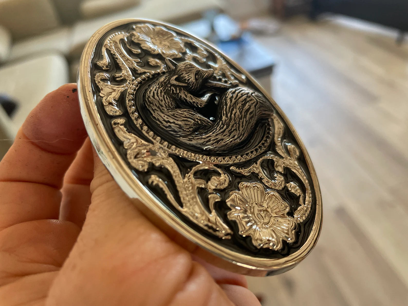 Silver Fox Belt Buckle