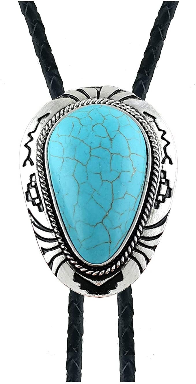 Teardrop Turquoise Bolo Tie
