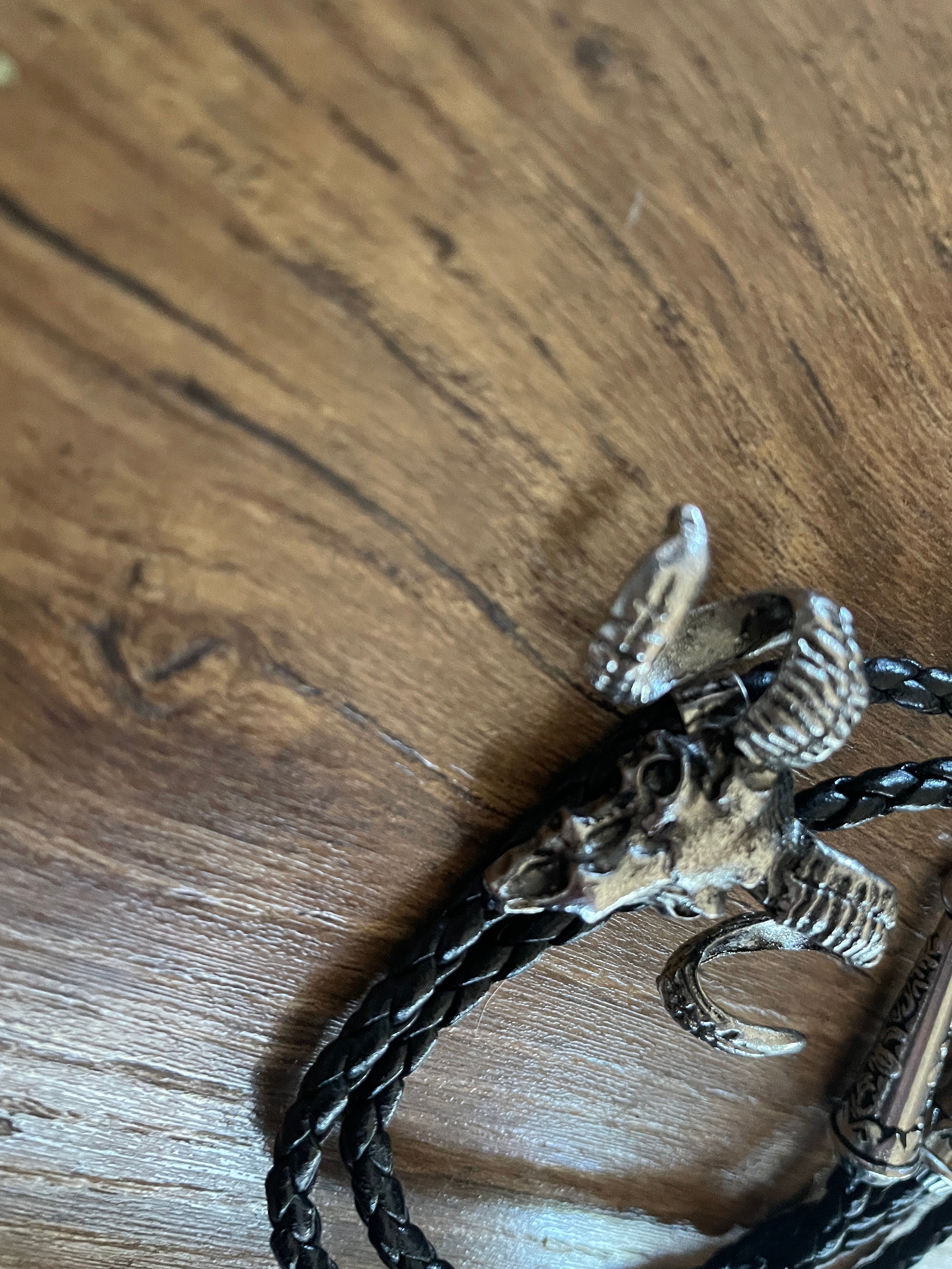 Silver Ram Skull Bolo Tie