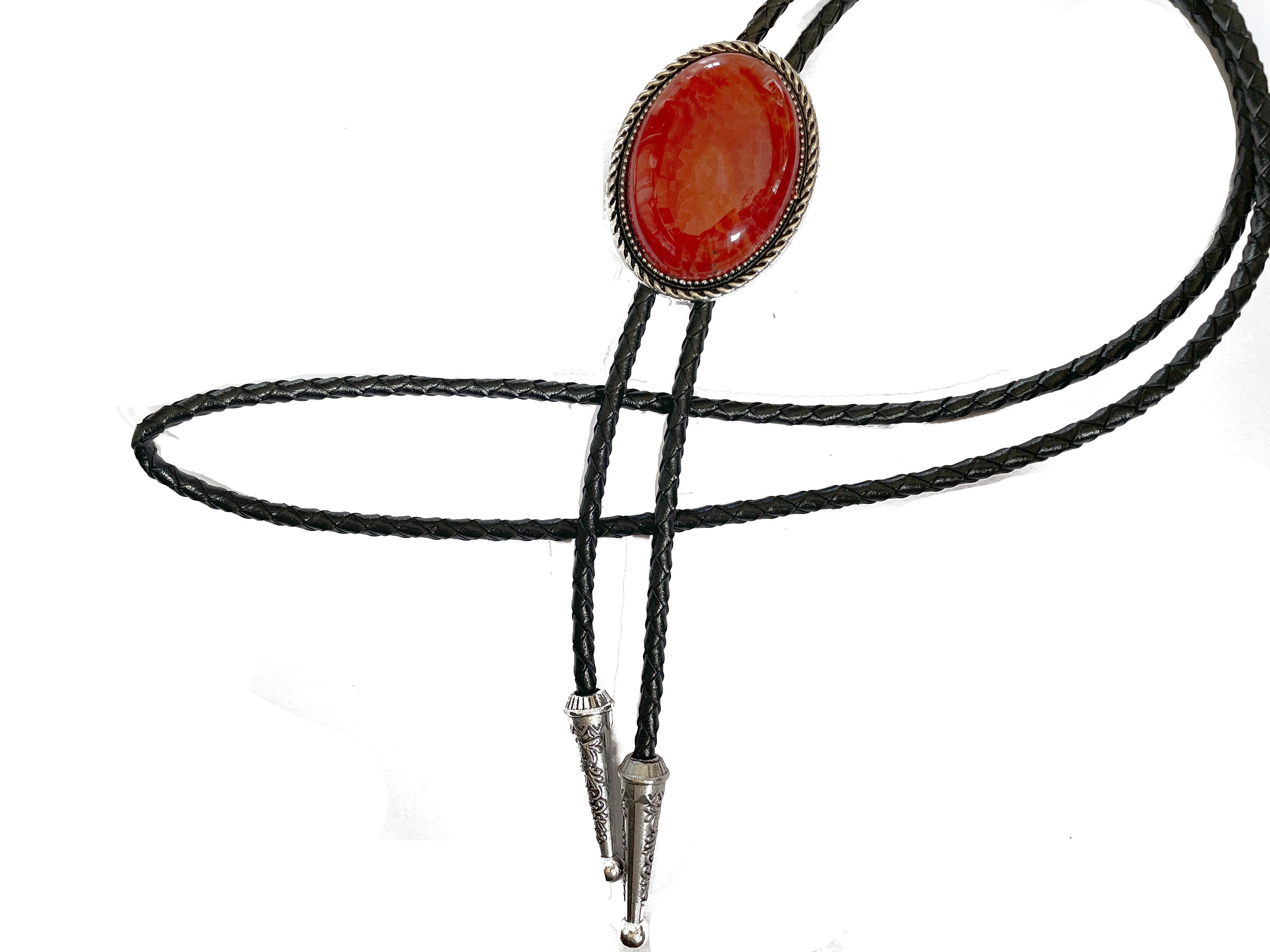 Red Stone Bolo Tie