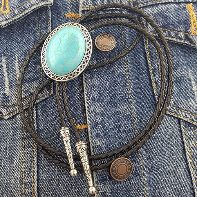 Turquoise Oval Bolo Tie