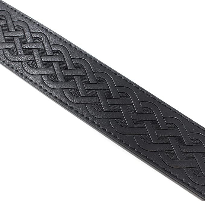 1.5'' Wide Celtic Knot Brown Leather Belt Strap