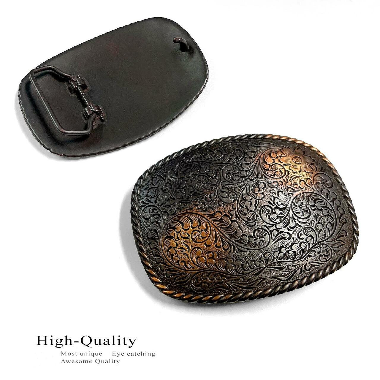 Copper Engraved Belt Buckle