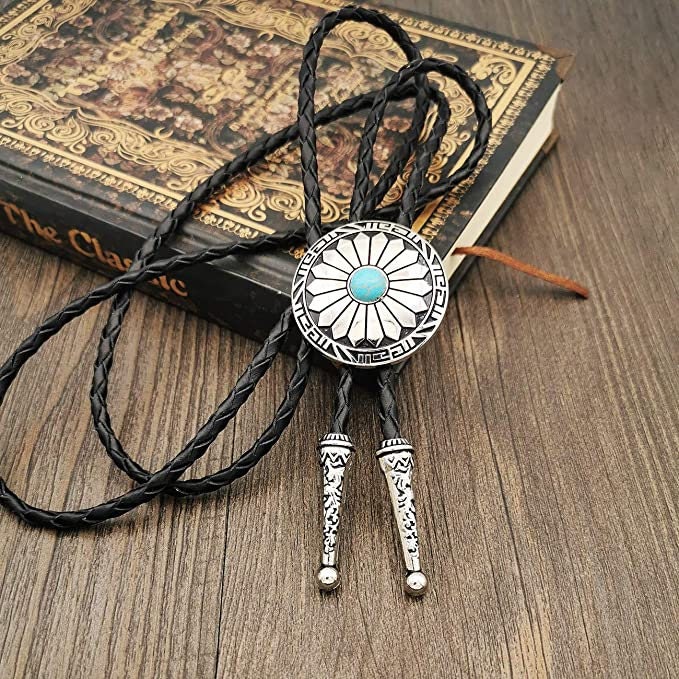 Round Turquoise Bolo Tie