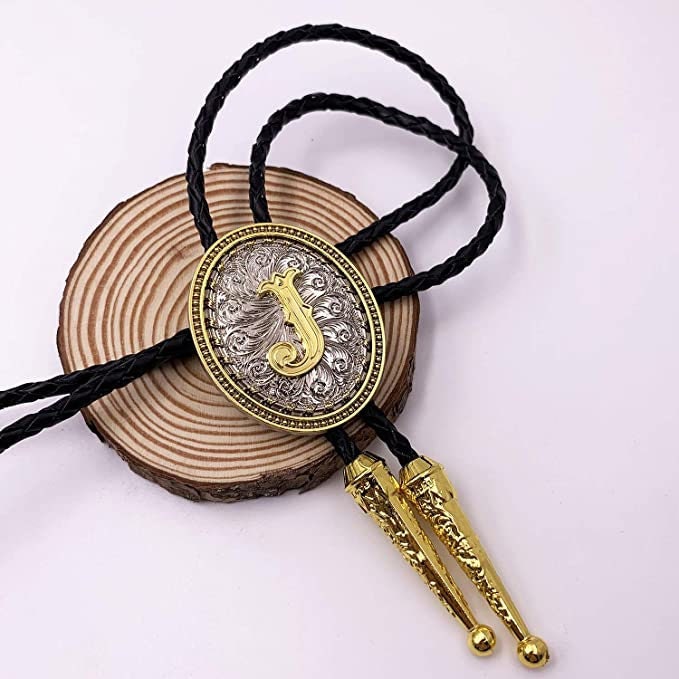 Gold Initial Bolo Tie