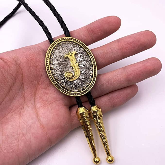 Gold Initial Bolo Tie