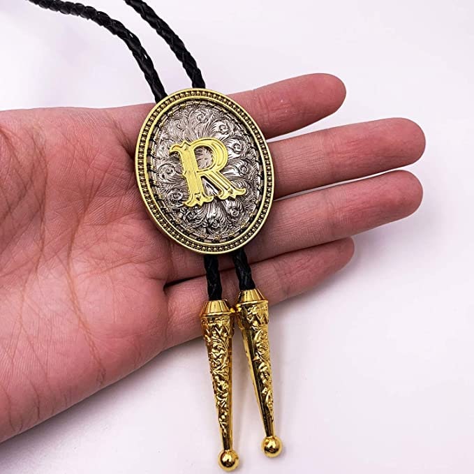 Gold Initial Bolo Tie