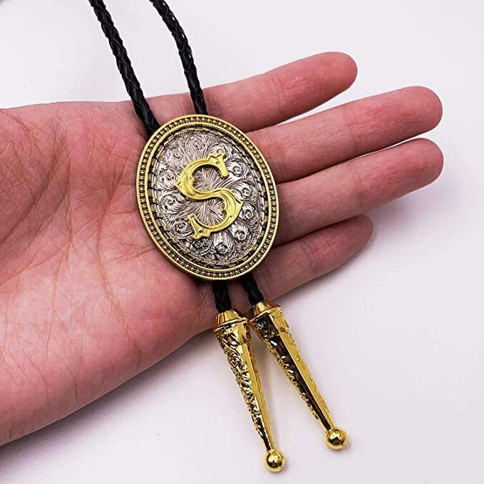 Gold Initial Bolo Tie